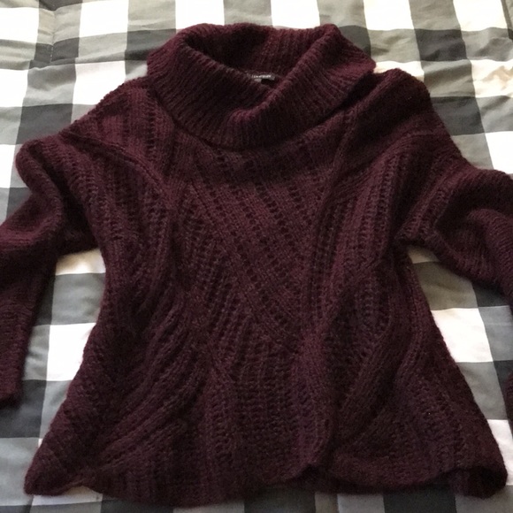 Eileen Fisher Sweaters - EILEEN FISHER Soft KNIT Wine Burgundy COWL NECK Sweater Sz XL